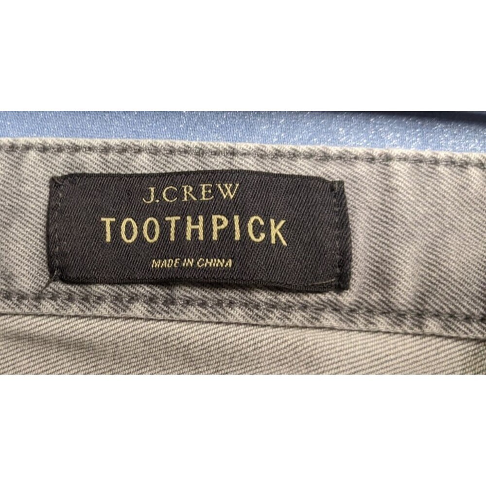 Women's J. Crew Grey Smoke Wash Toothpick Ankle Jeans Size 31 X 28 - Picture 9 of 11